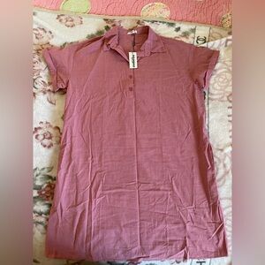 Zeagoo Dusty Rose Button Down Dress